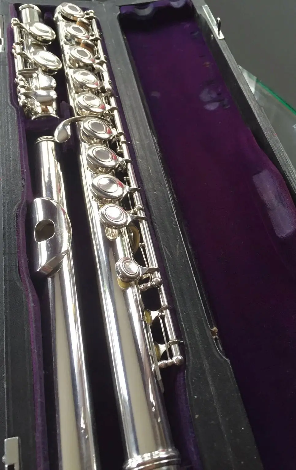 SANKYO SILVERSONIC SOLID SILVER OPEN HOLE FLUTE WITH C FOOTsilver flutesolid silver