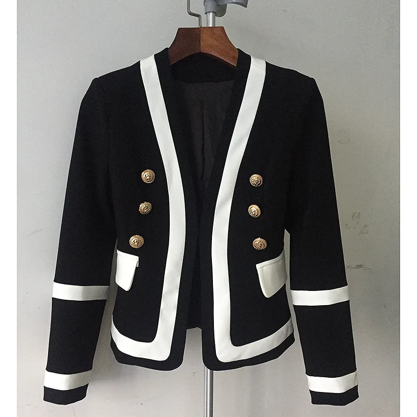 New 2018 spring autumn women blazers coat Fashion classic double breasted Jackets OL short coat D116