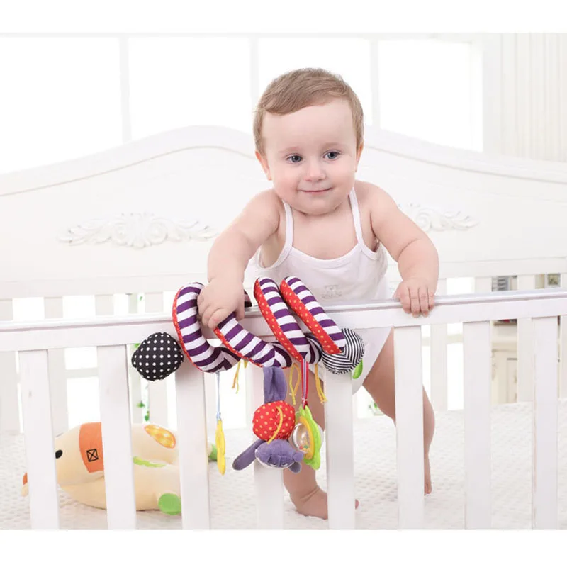Multifunctional cute cartoon animal baby bird bed winding baby bed stroller pendant newborn plush toy suitable for 0-2 years old