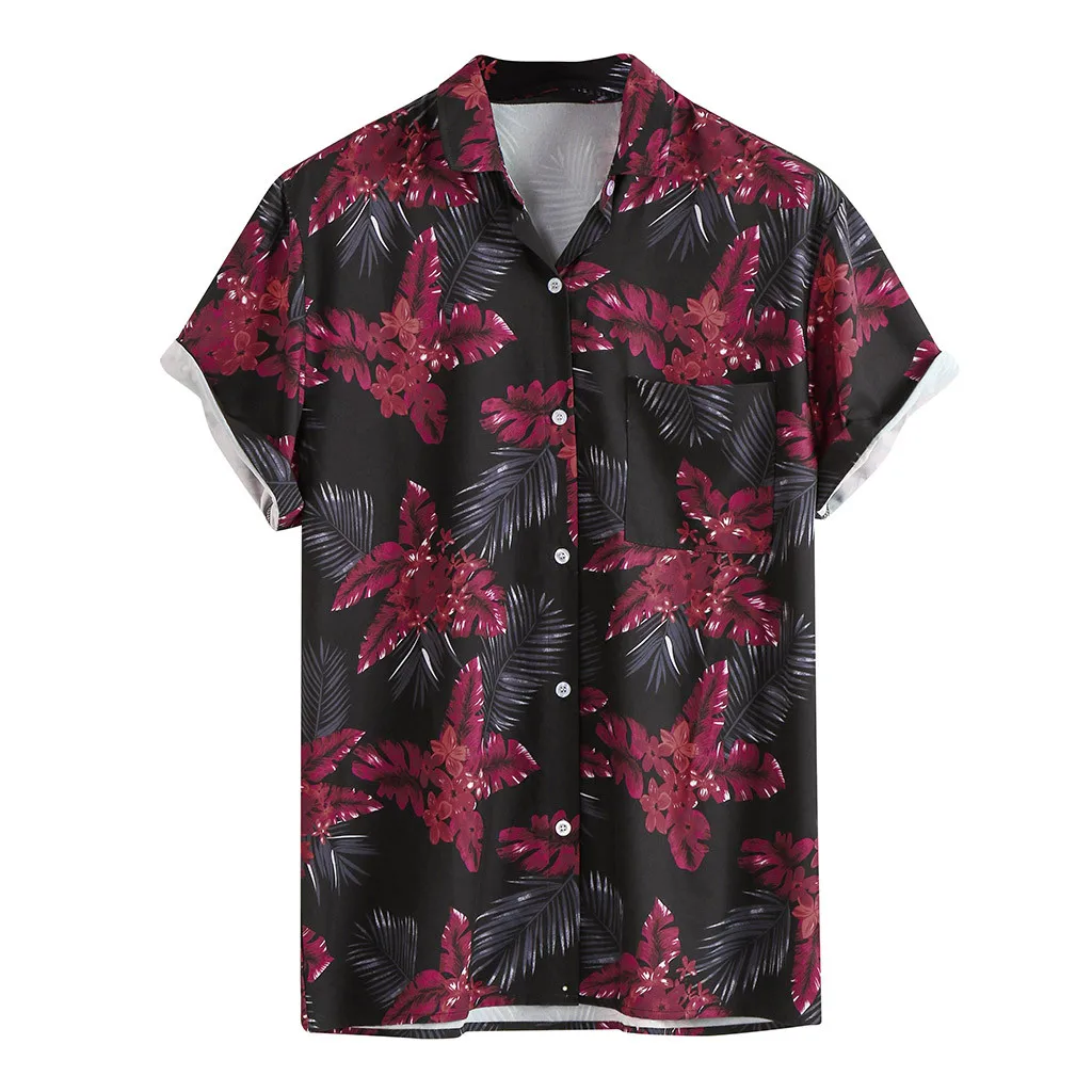 Повседневные Гавайские мужские рубашки Camisa мужская рубашка с отложным воротником в полоску с коротким рукавом Свободная Блуза Топ уличная Camisa masculina - Цвет: Black