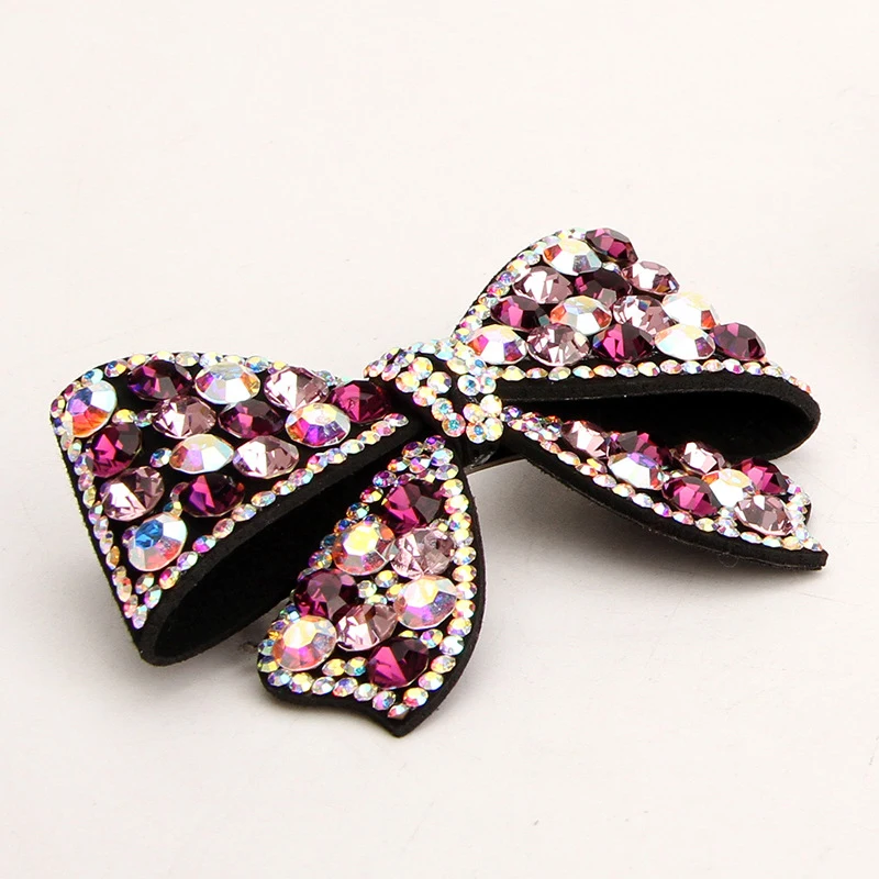

Korean Women Simple Exquisite Bow Tie Barrettes Ponytail Clips Girl Fashion Sweet Shiny Rhinestone Headdress Hair Accessories