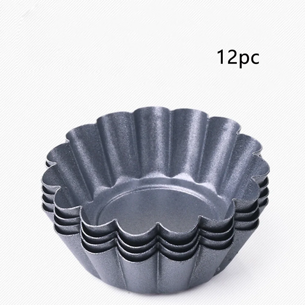 

6.5cm Egg Tart Mini Tins No Toxic Fluted Home Non Stick Heat Resistant Round Cake Mold Baking DIY Dessert Accessories