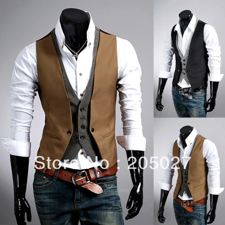 Fashion slim high quality blazer vest men from factory wholesale 2