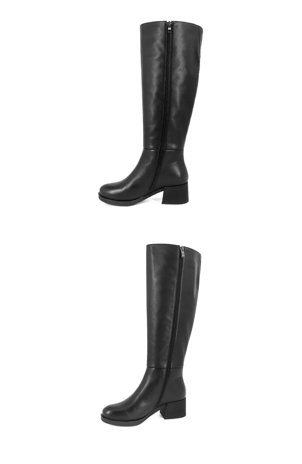 SOPHITINA/ Новые сапоги до колен; Женские обуви с элегантным круглым носком и квадратным средным каблуком; Зимние женские сапоги из высококачественной натуральной кожи и супер теплой ворсина; BA3