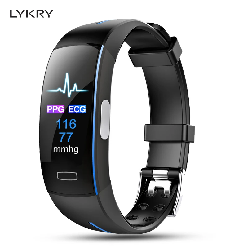 Baratos LYKRY reloj inteligente ECG PPG ritmo cardíaco presión arterial reloj pulsera inteligente deporte Bluetooth reloj para iphone xiaomi reloj Fitness
