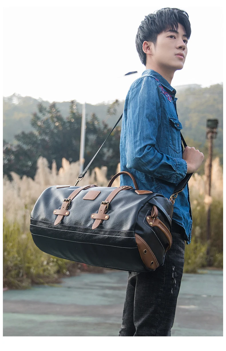 Ретро дорожная сумка, высокое качество, из искусственной кожи, мужские большие сумки, вещевой мешок, сумка для отдыха на выходных, мужская сумка для ручной клади XA231ZC