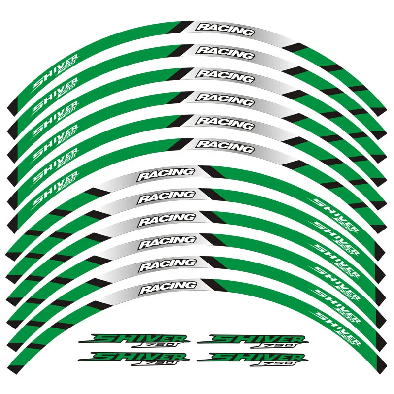 Мотоцикл 12 частей полоса для 17 размера колеса стикер полоса светоотражающий водонепроницаемый обод для Aprilia SHIVER 750 shiver 750 - Цвет: 6