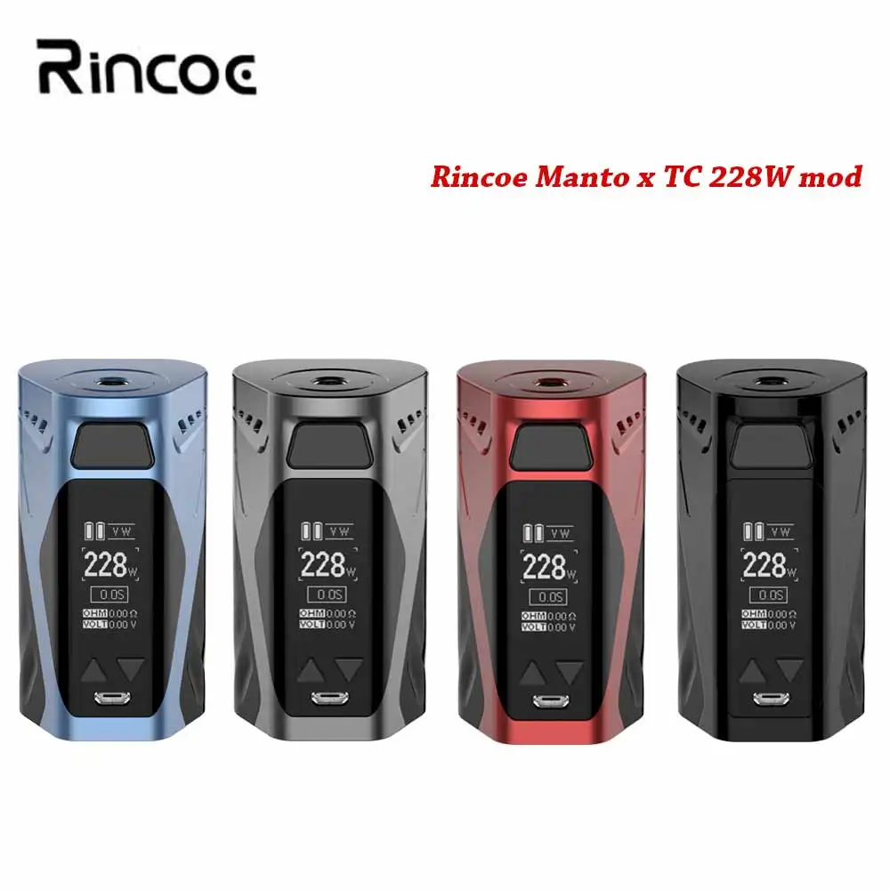 

Original Vape Mod Rincoe Manto x TC Mod E Cigarette mod Dual 18650 battery fit 24MM 510 E Cigarette Atomizer Tank vaporizer