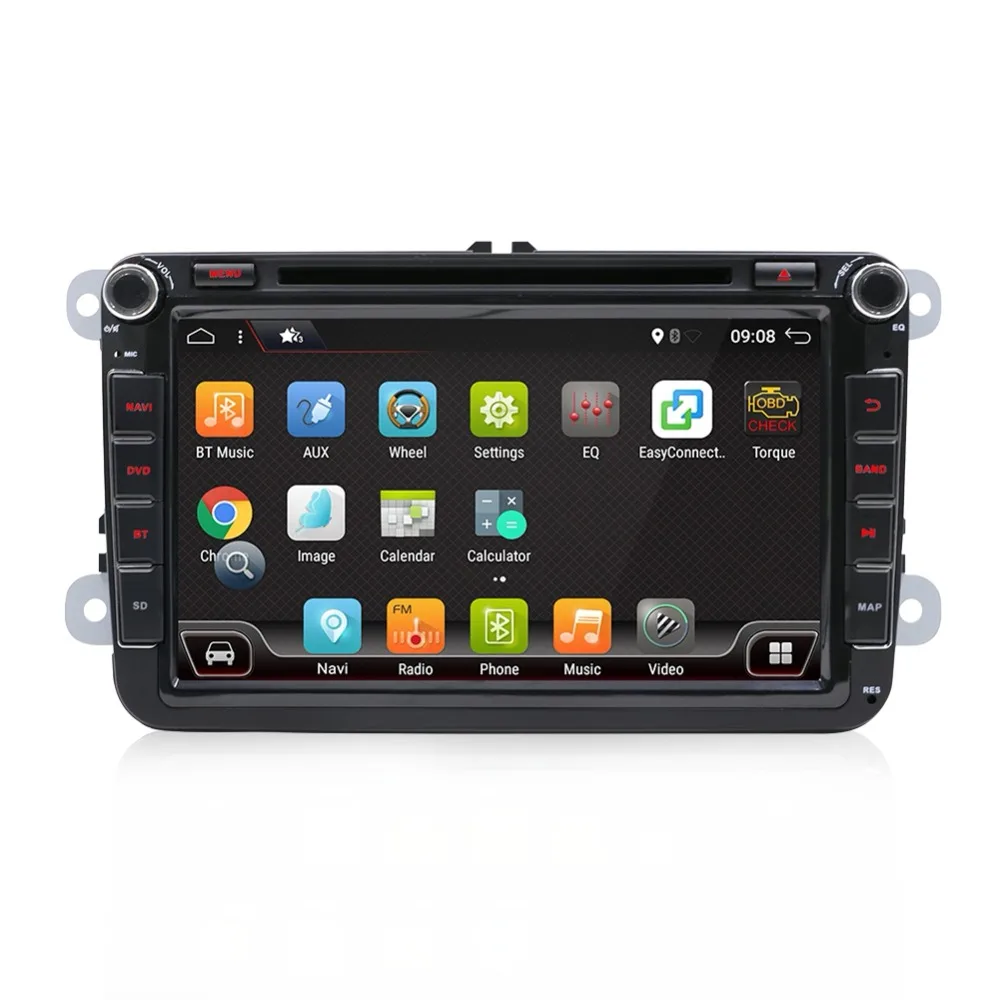 Sale Android 7.1 8" 2 din Car DVD GPS 3G/4G radio stereo player SWC for Volkswagen VW golf 6 touran passat B7 sharan Touran polo seat 1