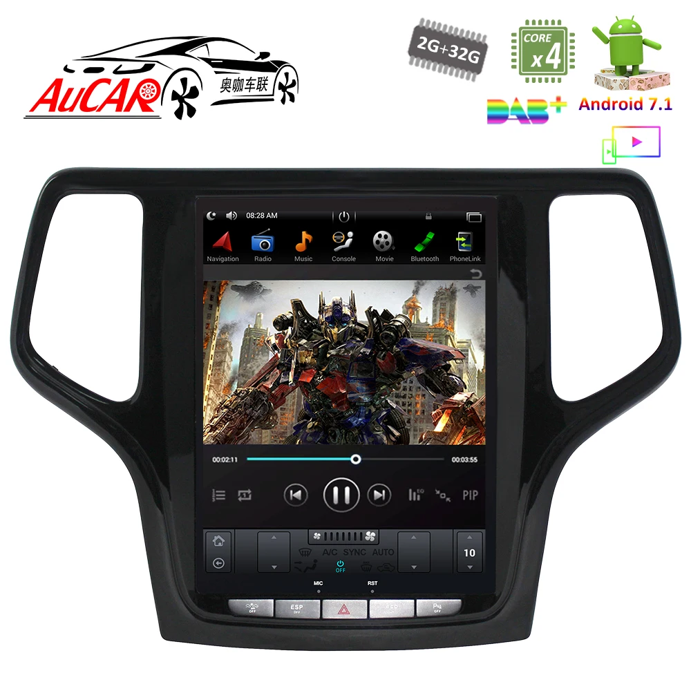 Flash Deal 2 DIN car radio Android 8.1 10.4" Tesla Style for Jeep Grand Cherokee 2014 2015 2016 2017 2018 1 DIN cassette player stereo HDMI 3