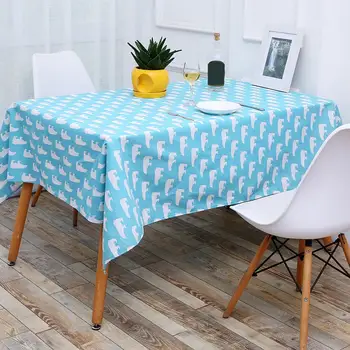 

Lovely Dolphin Rectangle Tablecloth Cotton Linen Fabric Home Dining Room Hotel Table Cloth 140x140cm/140x180cm
