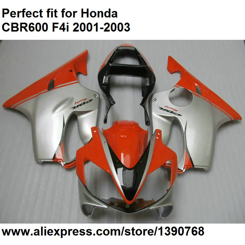 Хит продаж обтекатель комплект для Honda CBR 600 F4i 01 02 03 серебристо красные Обтекатели