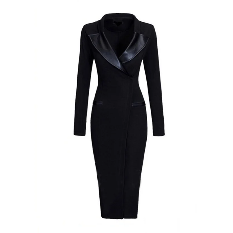 Hot Sale Women Autumn Dress Long Sleeve Solid Formal Evening Party Ball Gown Dress Long Dress Elegant Vestido Wholesale F#S27 (2)