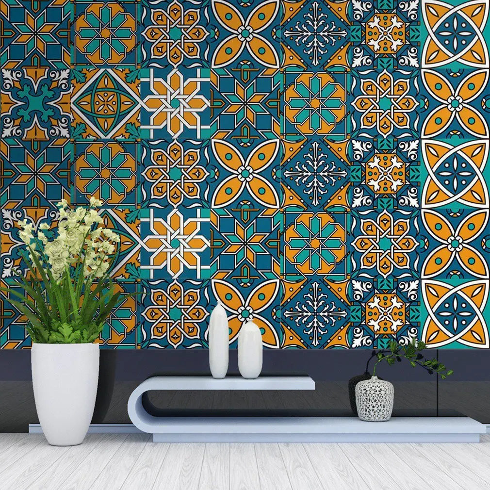 

500*20cm Ceramic TilePrinting Film PVC Floor Paper Covering DIY Self-adhensive Waterproof Wall Stickers