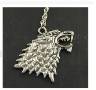The song of ice and fire Game of Thrones - Stark Wolf Necklace silver tone 0079