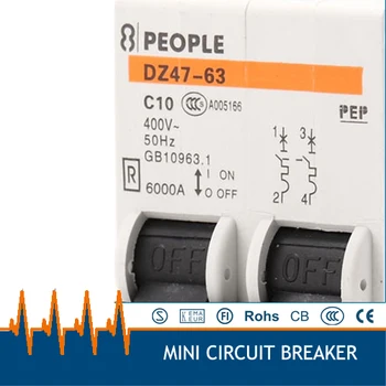 

2P 220v-400V 10A dz47-63 china circuit breaker with mini type