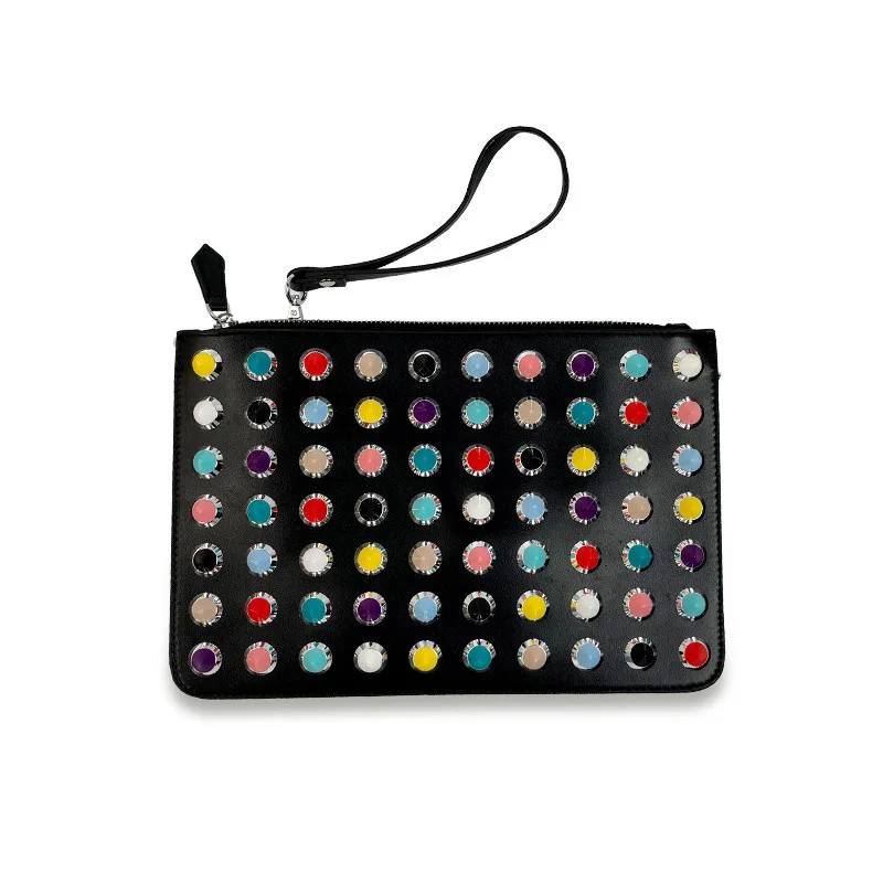 

High Designer Multicolor Women Crossbody Bag 2018 Stylish Luxury Wedding Party Rivet Shoulder Bags Female Clutch Bag