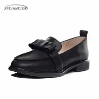 Women oxford Spring shoes genuine leather loafers for woman sneakers female oxfords ladies single shoes bow 2019 summer shoes