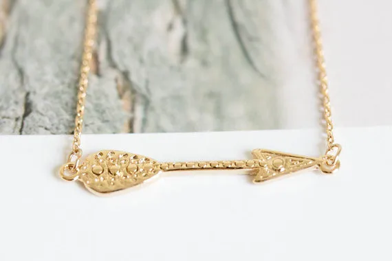 2014-Fashion-18k-gold-anniversary-inca-arrow-pendant-necklace-Free-Shipping