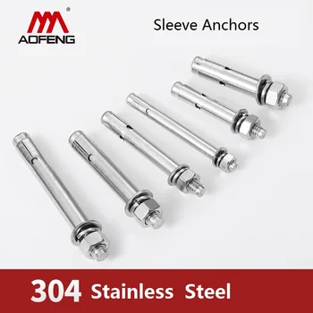 

M6 M8 M10 M12 Expansion Bolt 304 Stainless Steel M6 M8 x50 60 65 70 75 80 90 100 110 120 150mm Sleeve Anchor Set Screw