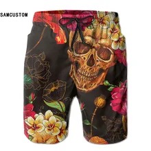 SAMCUSTOM мужские быстросохнущие ультралегкие дышащие перспирации Rubra и шорты с черепом шорты «Gmy» пляжные шорты