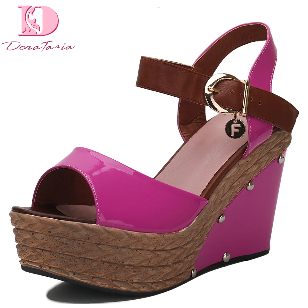 

DoraTasia leisure wedges Shoes Women 2019 Summer Sandals elegant Party platform high Heels Shoes Woman