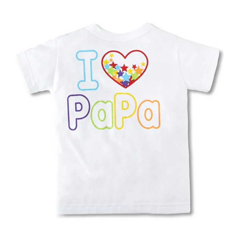 Лидер продаж для мальчиков девочки футболка я люблю Pa Ма серии футболка отличный дизайн Детская Одежда Топы