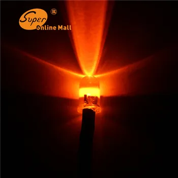 

100pcs 5MM LED Pre-Wired Resistor 12v orange Emitting led Round Top DC 20 CM Pre Wired Diodes Led Lamp Light For DIY