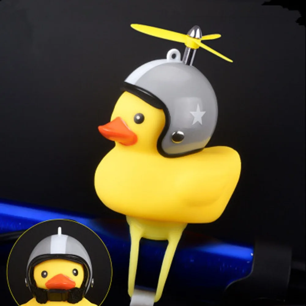 Top Bicycle Accessories Bicycle Light And Bell 2 In 1 Duck Mtb Road Bike Moto Riding Light Cycling Yellow Duck Helmet Child Horn 9