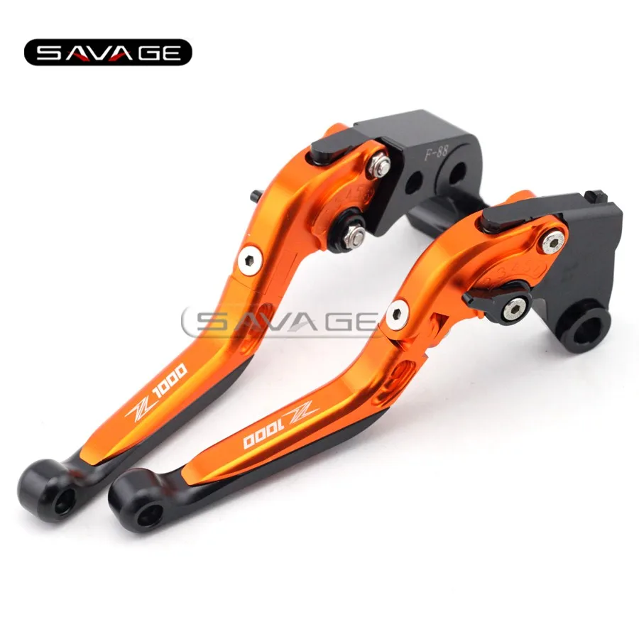 

For KAWASAKI Z1000 2007-2016 09 10 11 12 13 14 15 Orange Motorcycle Adjustable Folding Extendable Brake Clutch Lever Logo Z 1000