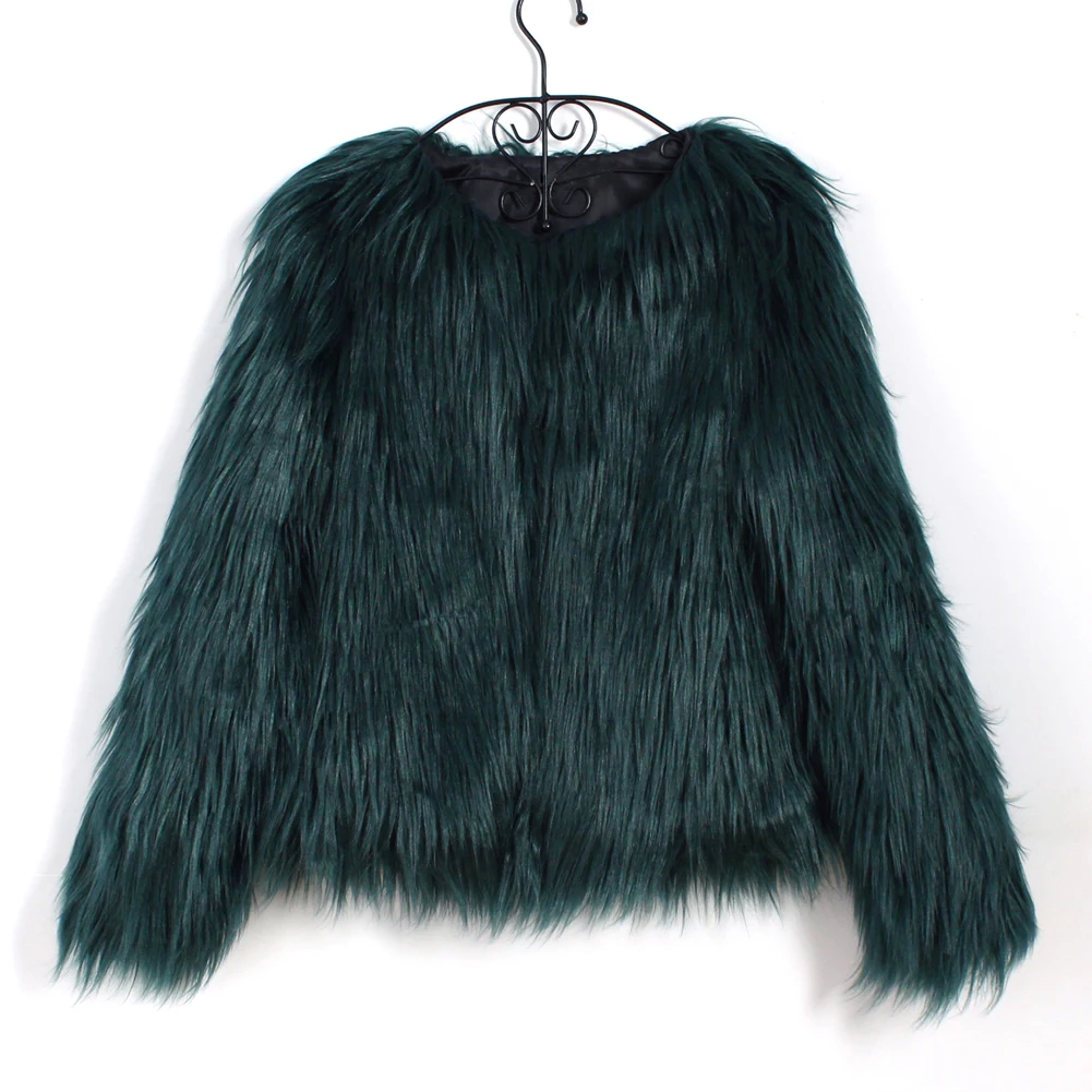 FREEE SHIPPING Fashion Furry Faux Fur Coat Women Fluffy Warm Long ...