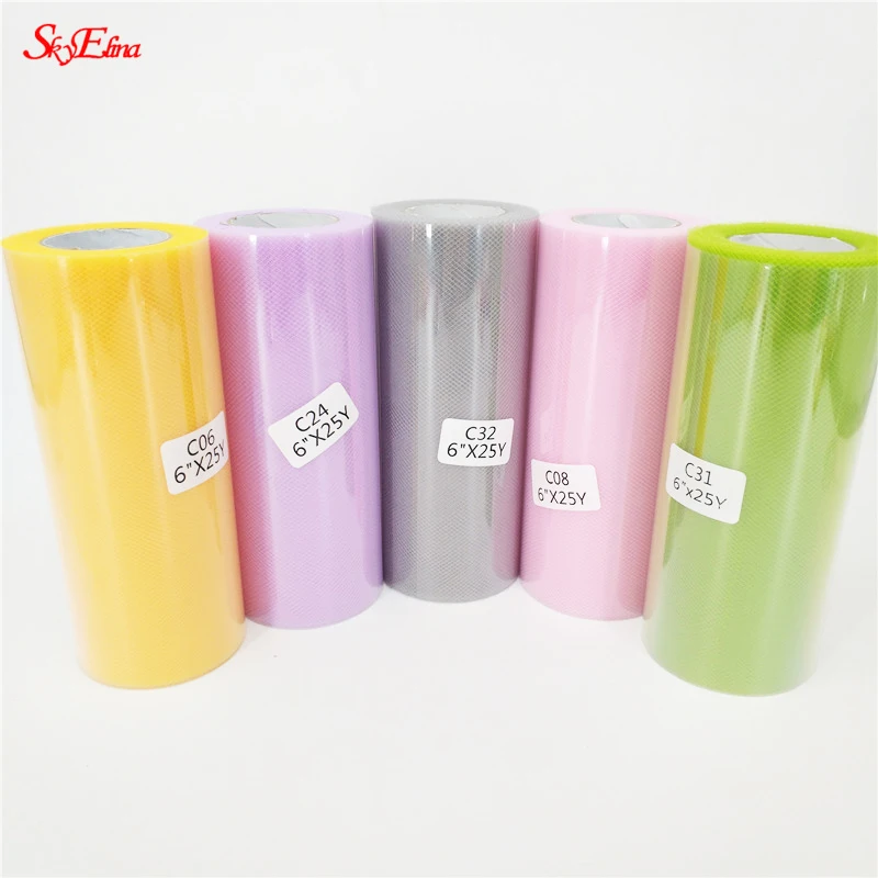 

Tulle Roll 15CM*22M Roll Fabric Spool Tutu Party Birthday Gift Wrap Wedding Decoration tulle organza roll Supplies 6z
