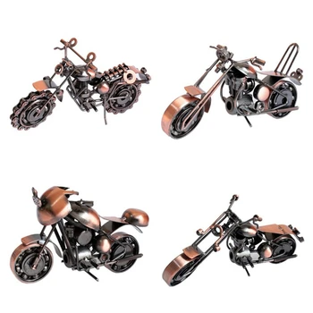 

VILEAD Iron Vintage Motor Model Retro Motorcycle Figurine New Year Home Decor Beauty Souvenirs Miniatures for Chritsmas Gift