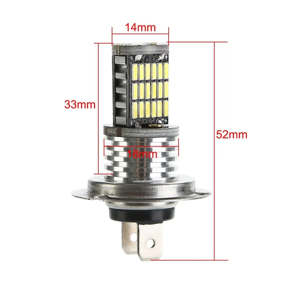 2 шт. высокой мощности H7 светодиодные лампы 4014 чип 45 светодиодные лампы SMD автомобилей лампы 900LM для универсальных автомобилей Противотуманные фары дальнего света