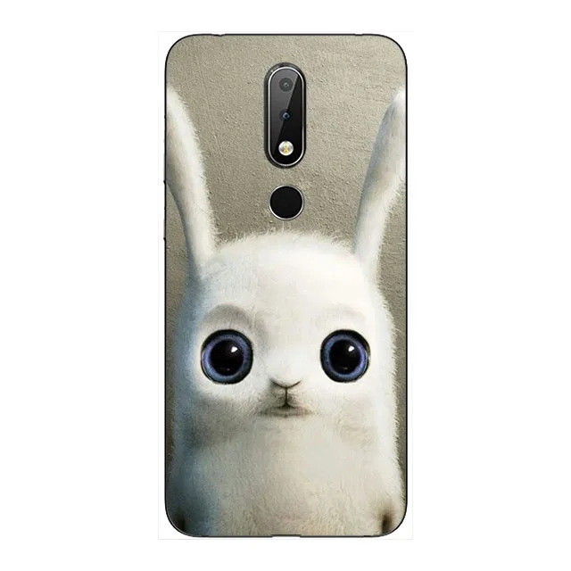 Чехол для Nokia X6 2018 с милыми животными задняя крышка 2018X6 чехол из мягкого ТПУ