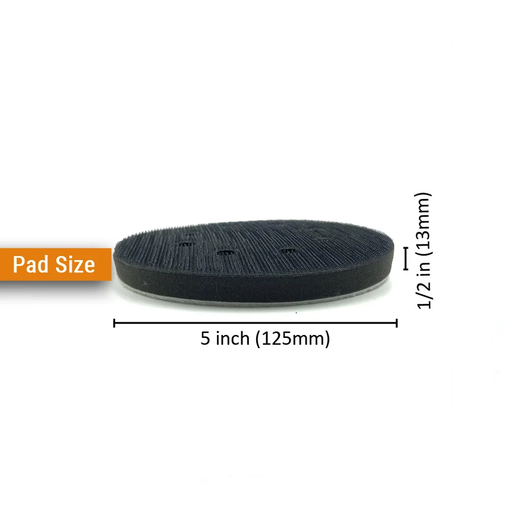 2PCS 5 Inch(125mm) 8-Hole Soft Sponge Interface Pad for Sanding Pads and Hook&Loop Sanding Discs for Uneven Surface Polishing