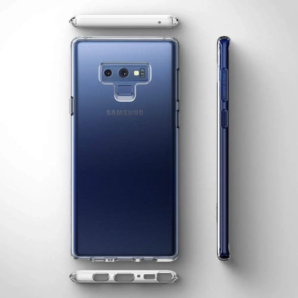 Чехол для Samsung Galaxy Note 9 8 Силиконовый прочный прозрачный бампер из ТПУ мягкий чехол