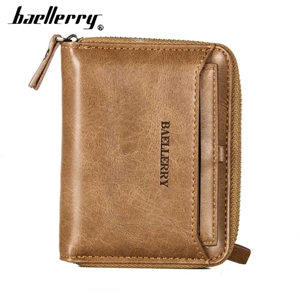 

Baellerry Men Wallets PU Leather Short Desigh Brown High Quality Card Holder Vintage Male Purse Coin Holder Brand Male Wallets