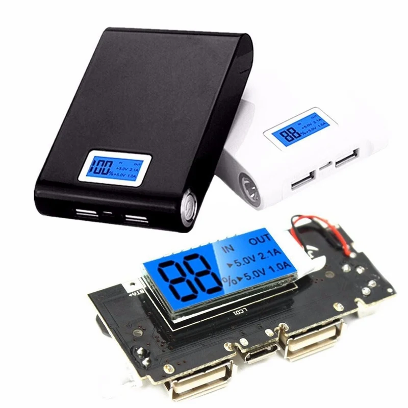 New Digital Display Dual USB 5V 1A 2.1A Mobile Power Bank 18650 Battery Charger PCBA Motherboard LCD Charging Module New Digital Display Dual USB 5V 1A 2.1A Mobile Power Bank 18650 Battery Charger PCBA Motherboard LCD Charging Module