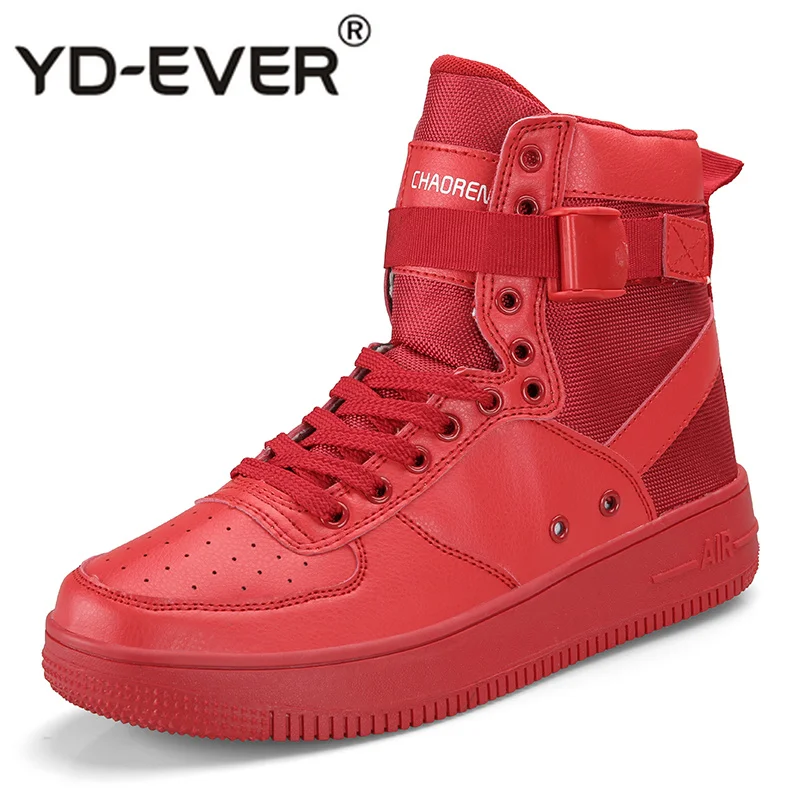 

Skate Red Casual Sneakers Designer Fashion High Top Trainers Summer Breathable Mesh Shoes Men Hip Hop British Style Rubber Sole