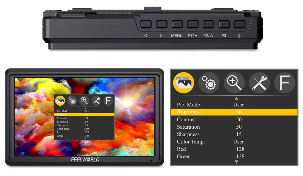 FEELWORLD S55 5,5 дюймов ips на камеру поле DSLR монитор фокус помощь 1280x720 поддержка 4K HDMI вход выход DC включает Наклонный рычаг