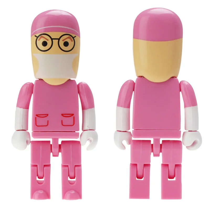 New Arrival USB Flash Drive 4GB 8GB 16GB PenDrive Cartoon Doctor Nurse Flash Memory Stick 32GB 64GB 128GB High Speed Pen Drive