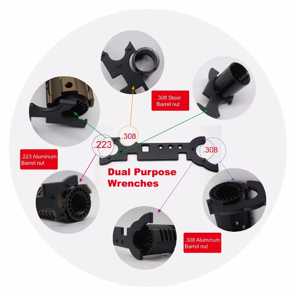 

Aplus Tactical .223/.308 Wonder Magic Wrench For Rifle Jam Barrel Nuts Multi Purpose All-in-One Combo Tool AR-10/AR-15