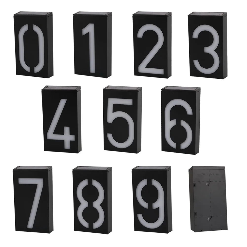 

Solar Light LED House Number Solar Powered Lamp Wall Mount 6 LED Bulb Illumination Doorplate Lamp Porch Light With Solar Battery