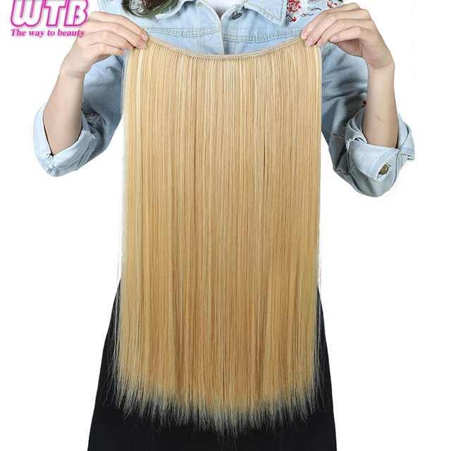 Cheap WTB High Temperature Fiber Women 24" Halo Invisible Hair Pieces Fish Wire Long Synthetic Hair Extensions Cheap WTB High Temperature Fiber Women 24" Halo Invisible Hair Pieces Fish Wire Long Synthetic Hair Extensions
