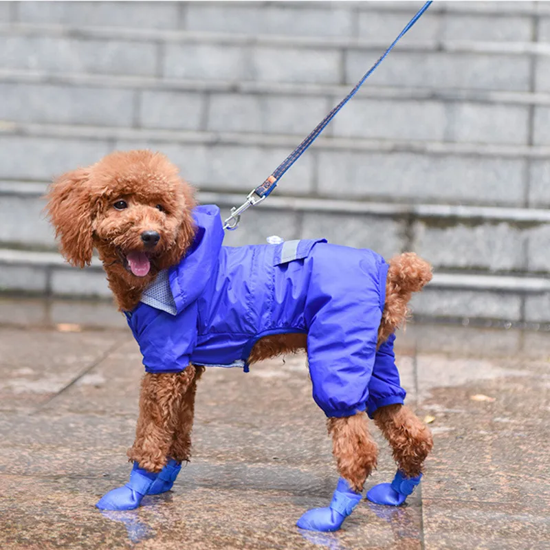 Hot The pet dog boots with four silicone antiskid shoes wear waterproof dogs shoes candy colored pet rainy days appear essential