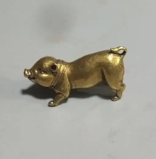 

China Pure brass pig small Statue #4