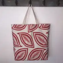 Лист цвет природы одно плечо холст ткань сумка на молнии многоразовые эко хозяйственная сумка bolsas de tela