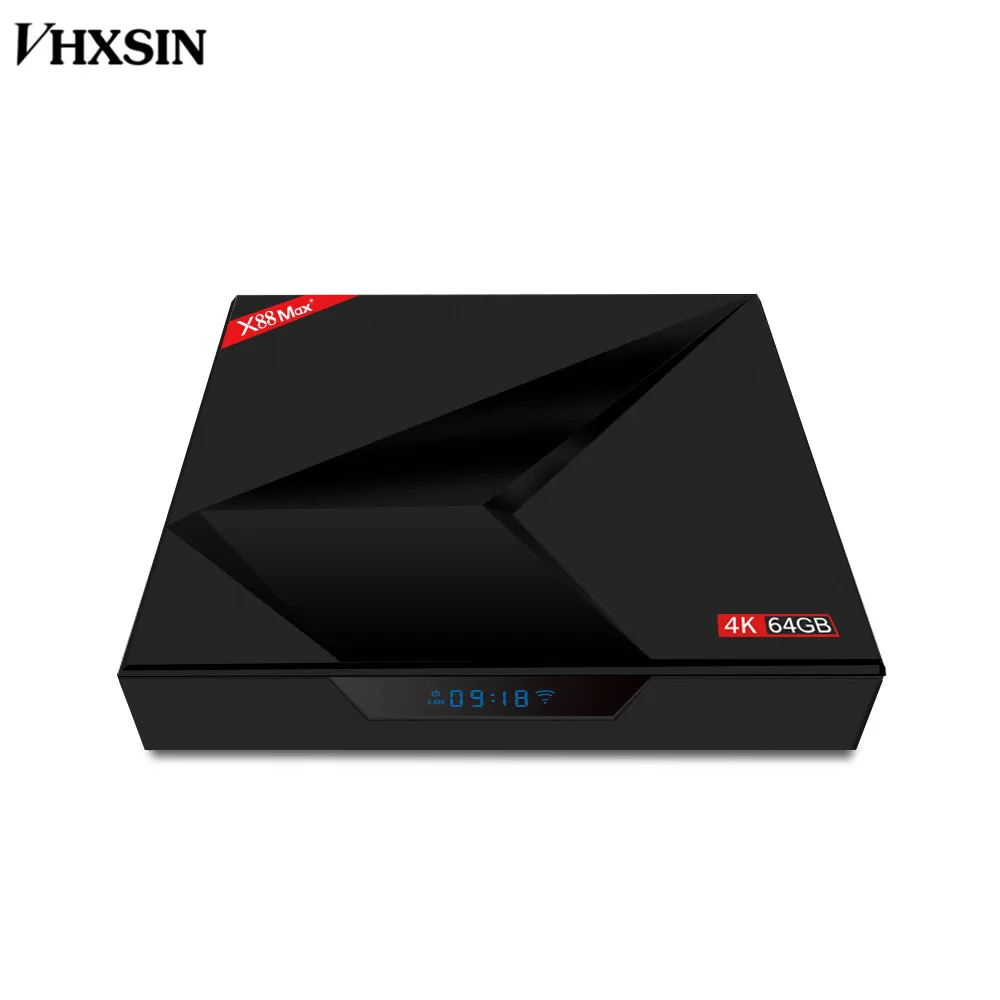 ТВ приставка VHXSIN 10 шт./лот X88 max plus RK3328 4 + 64G HEVC H.265 поддержка для Android 9 0
