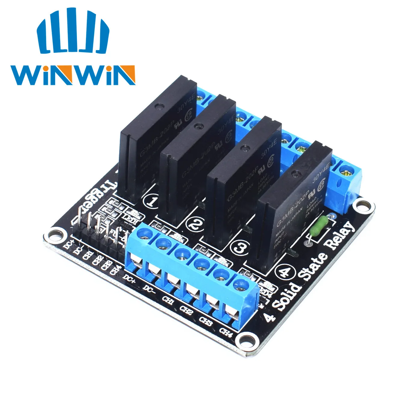 

H52 4 Channel 5V DC Relay Module Solid State Low Level SSR AVR DSP 2A 240V
